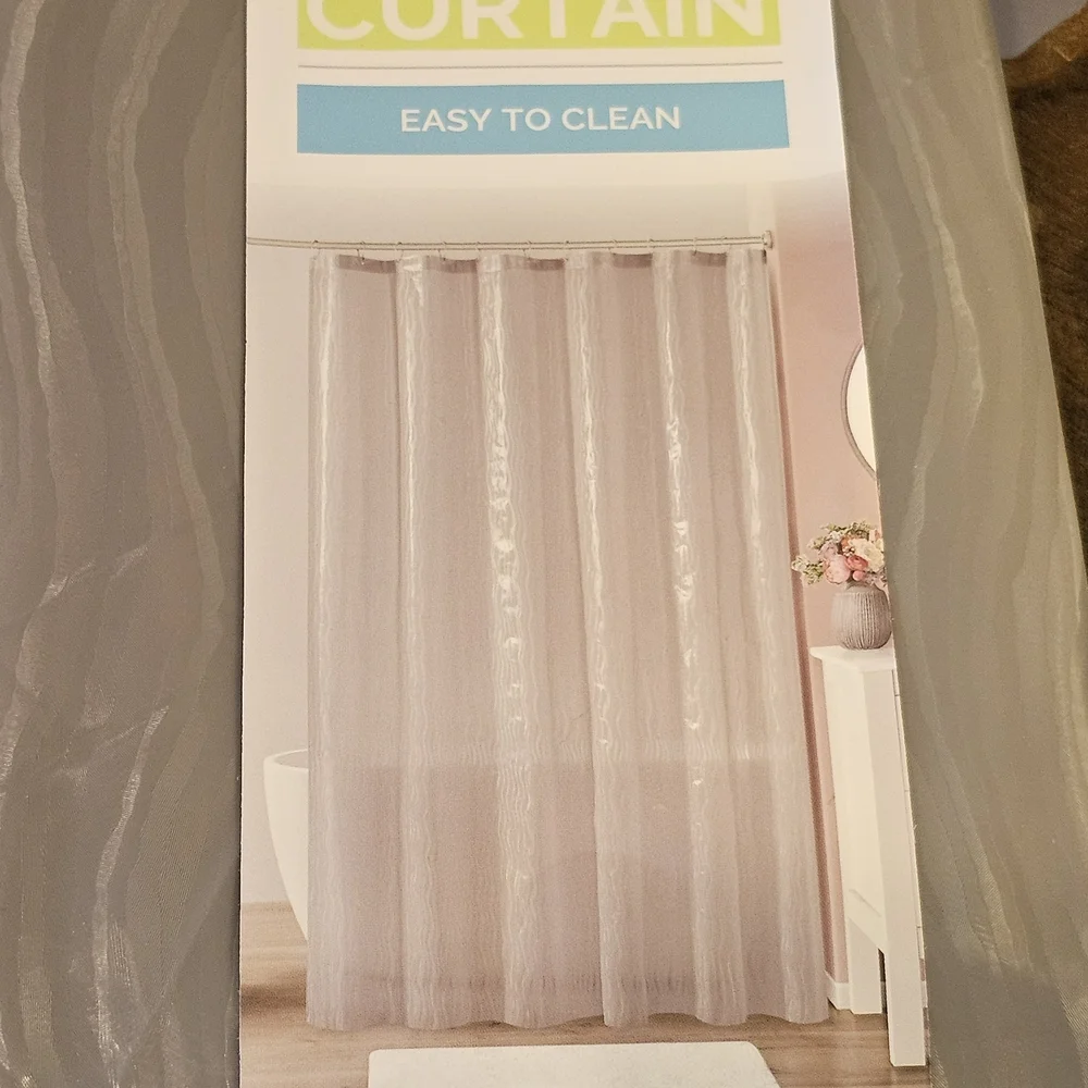 Interiors by Design Gray Shower Curtain